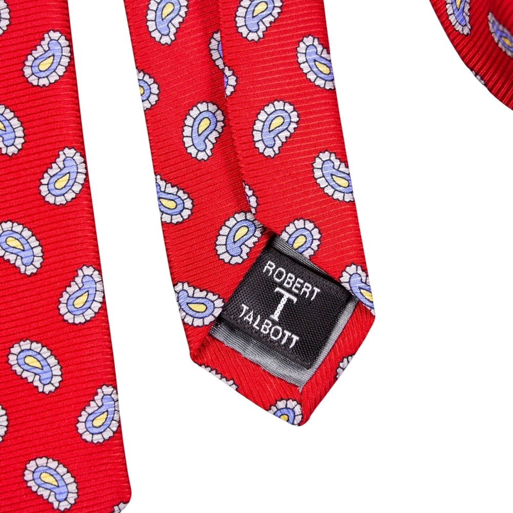 Robert Talbott Mens Red‎ Paisley Neck Tie 100% Silk USA EUC - Picture 4 of 8